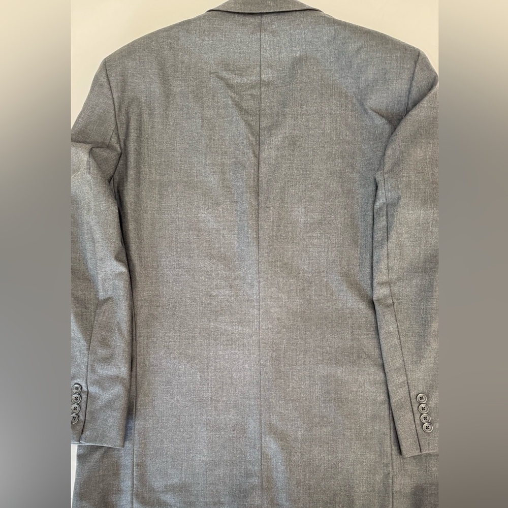 Dark Gray Wool Blazer Tailored 42R Career Jacket Mens Classic - Picture 3 of 9